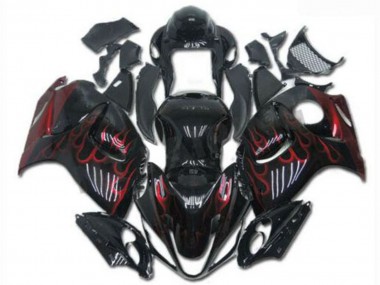 Comprar Carenados Moto Suzuki GSXR 1300 Hayabusa 2008-2020 - Negro Brillante Rojo Llama