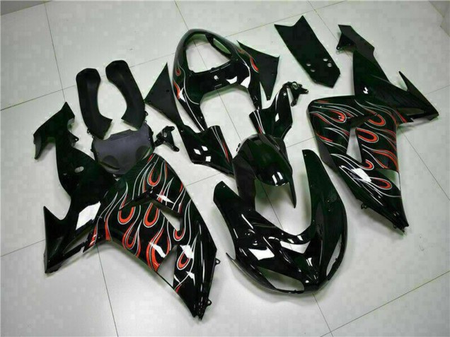 Comprar Kits Carenado Moto Kawasaki ZX10R 2006-2007 - Negro Brillante Rojo Llama