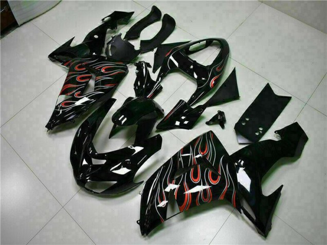 Comprar Kits Carenado Moto Kawasaki ZX10R 2006-2007 - Negro Brillante Rojo Llama