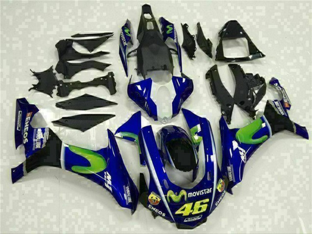 Comprar Carenados Moto Yamaha YZF R1 2015-2019 - Azul Plata Negro Verde MoviStar
