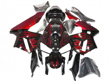 Comprar Carenados Moto Honda CBR600RR 2005-2006 - Negro Brillante Rojo Llama