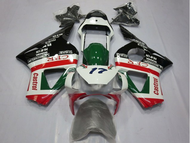 Comprar Carenados Moto Honda CBR954RR 2002-2003 - Blanco Rojo Verde Negro Brillante CRR Castrol