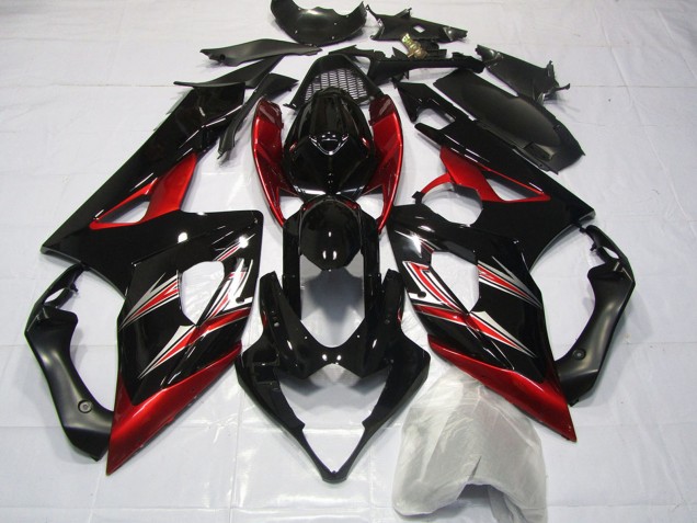 Comprar Carenados Moto Suzuki GSXR 1000 2005-2006 - Negro Brillante Rojo Flare