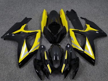 Comprar Carenados Moto Suzuki GSXR 600 / GSXR 750 2006-2007 - Negro Brillante Amarillo Plata OEM Estilo