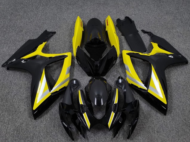 Comprar Carenados Moto Suzuki GSXR 600 / GSXR 750 2006-2007 - Negro Brillante Amarillo Plata OEM Estilo
