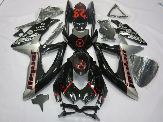 Comprar Carenados Moto Suzuki GSXR 600 / GSXR 750 2008-2010 - Negro Brillante Plata Rojo Jordan 23