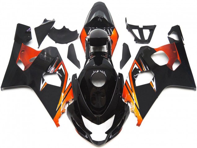 Comprar Carenados Moto Suzuki GSXR 600 / GSXR 750 2004-2005 - Negro Brillante Naranja OEM Estilo