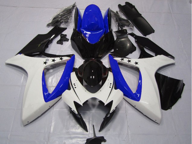 Comprar Carenados Moto Suzuki GSXR 600 / GSXR 750 2006-2007 - Blanco Azul Negro Brillante Estrella