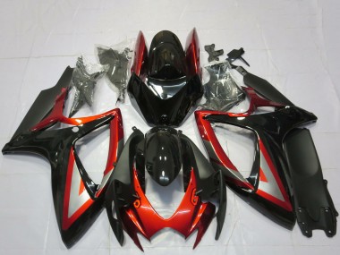 Comprar Carenados Moto Suzuki GSXR 600 / GSXR 750 2006-2007 - Negro Brillante Rojo Plata