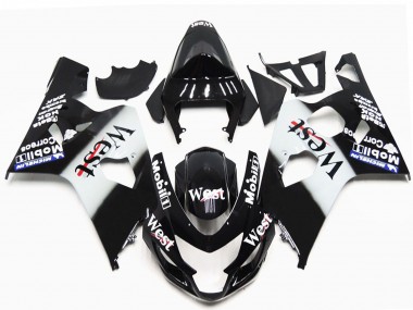 Comprar Carenados Moto Suzuki GSXR 600 / GSXR 750 2004-2005 - Negro Brillante Blanco West OEM Estilo