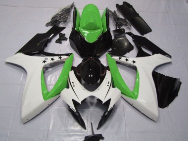Comprar Carenados Moto Suzuki GSXR 600 / GSXR 750 2006-2007 - Verde Blanco Negro Brillante Estrella