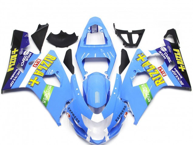 Comprar Carenados Moto Suzuki GSXR 600 / GSXR 750 2004-2005 - Azul Claro Verde Amarillo Rizla Estilo