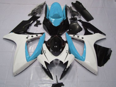 Comprar Carenados Moto Suzuki GSXR 600 / GSXR 750 2006-2007 - Azul Claro Blanco Negro Brillante Estrella