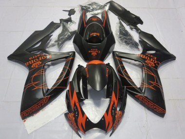 Comprar Carenados Moto Suzuki GSXR 600 / GSXR 750 2006-2007 - Negro Mate Naranja Corona Extra Alstare Motul