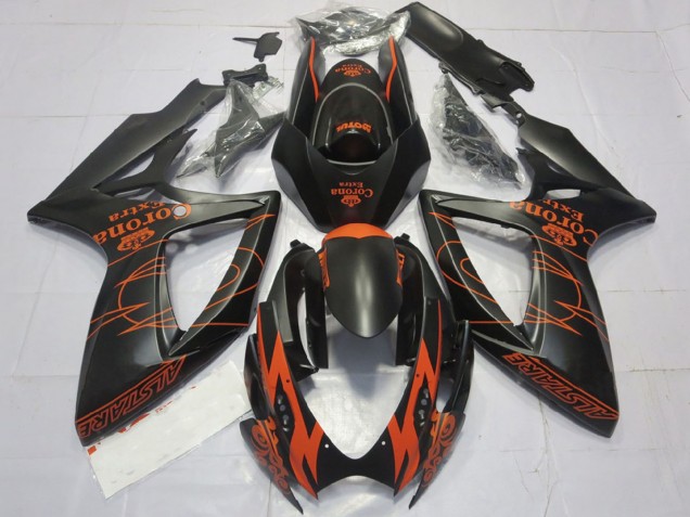 Comprar Carenados Moto Suzuki GSXR 600 / GSXR 750 2006-2007 - Negro Mate Naranja Corona Extra Alstare Motul