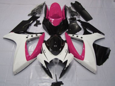 Comprar Carenados Moto Suzuki GSXR 600 / GSXR 750 2006-2007 - Rosa Blanco Negro Brillante Estrella