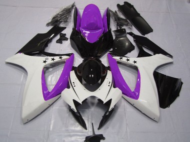 Comprar Carenados Moto Suzuki GSXR 600 / GSXR 750 2006-2007 - Púrpura Blanco Negro Brillante Estrella