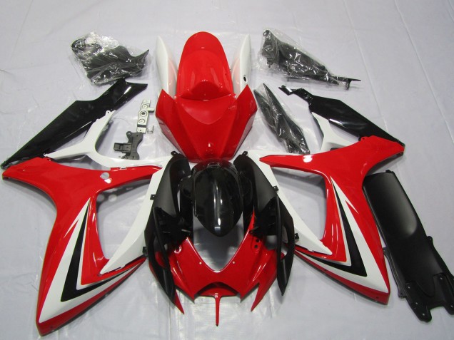 Comprar Carenados Moto Suzuki GSXR 600 / GSXR 750 2006-2007 - Blanco Rojo Negro Brillante Raya