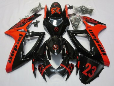 Comprar Carenados Moto Suzuki GSXR 600 / GSXR 750 2006-2007 - Rojo Negro Brillante Jordan 23