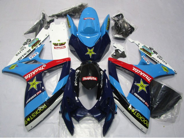 Comprar Carenados Moto Suzuki GSXR 600 / GSXR 750 2006-2007 - Azul Blanco Rojo Negro Brillante Rockstar