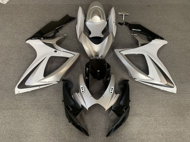 Comprar Carenados Moto Suzuki GSXR 600 / GSXR 750 2006-2007 - Plata Blanco Negro Brillante OEM Estilo