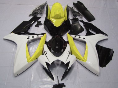 Comprar Carenados Moto Suzuki GSXR 600 / GSXR 750 2006-2007 - Amarillo Blanco Negro Brillante Estrella