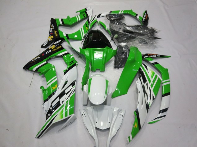 Comprar Carenados Moto Kawasaki ZX10R 2011-2015 - Blanco Verde Amarillo Negro Maxxis Dunlop