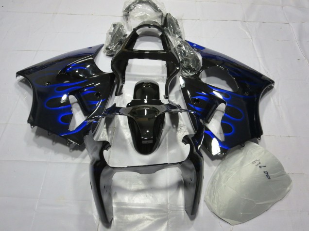 Comprar Carenado Moto Kawasaki ZX6R 2000-2002 - Negro Brillante Azul Llama