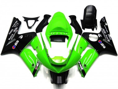 Comprar Carenados Moto Kawasaki ZX6R 2003-2004 - Verde Negro Brillante Elf Silkolene