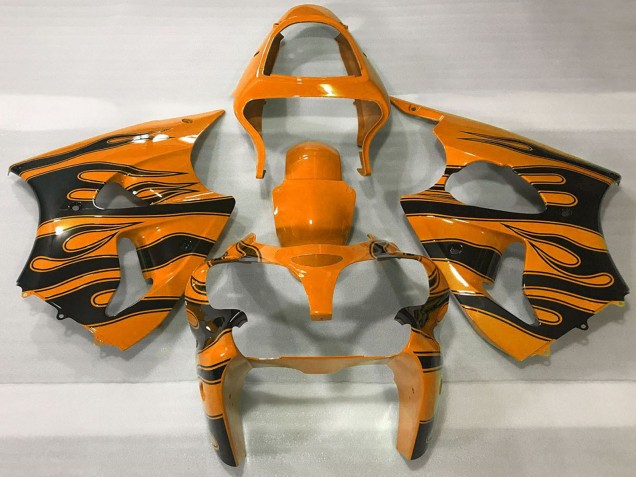 Comprar Carenados Moto Kawasaki ZX6R 2000-2002 - Naranja Negro Llama