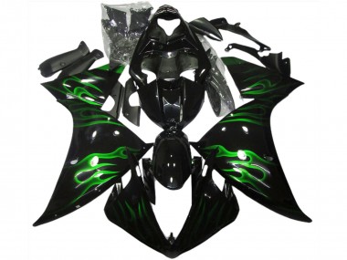 Comprar Carenados Moto Yamaha R1 2009-2011 - Negro Brillante Verde Llama