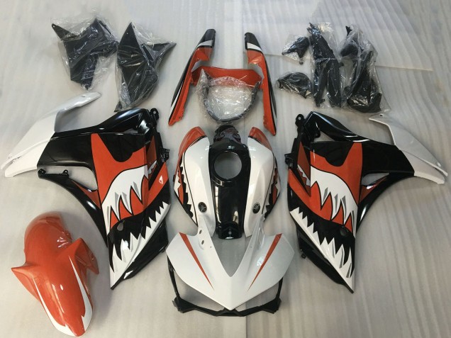 Comprar Carenados Moto Yamaha R3 2015-2018 - Blanco Naranja Negro Brillante Tiburón