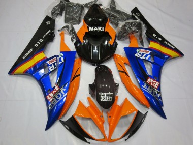 Comprar Carenados Moto Yamaha R6 2006-2007 - Naranja Azul Negro Brillante Castrol