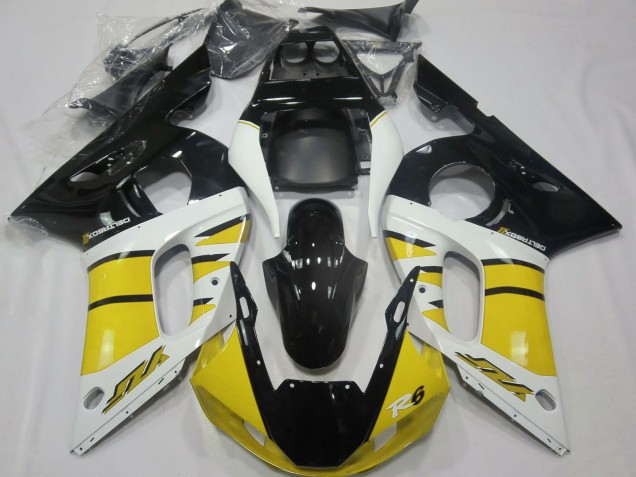 Comprar Carenados Moto Yamaha R6 1998-2002 - Amarillo Blanco Negro Brillante
