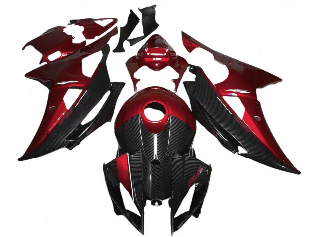Comprar Carenados Moto Yamaha R6 2008-2016 - Rojo Negro FibraCarbono Estilo