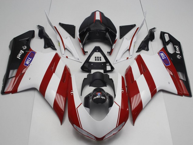 Comprar Carenado Moto Ducati 848 1098 1198 2007-2014 - Blanco Rojo Negro Brillante