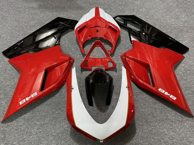 Comprar Carenados Moto Ducati 848 2007-2014 - Blanco Rojo Negro Brillante