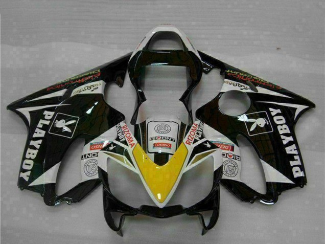 Comprar Carenados Moto Honda CBR600 F4i 2001-2003 - Blanco Amarillo Negro Brillante Playboy