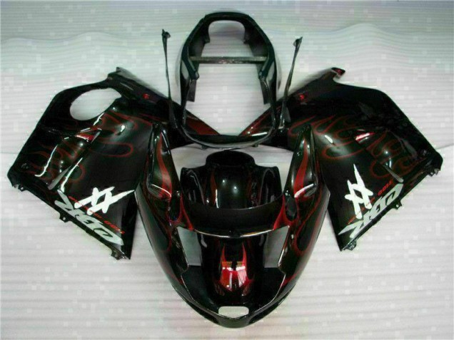 Comprar Carenado Moto ABS Honda CBR1100XX Blackbird 1996-2007 - Negro Brillante Rojo Llama