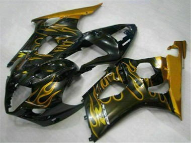 Comprar Carenados Moto Suzuki GSXR 1000 2003-2004 - Negro Brillante Oro Llama