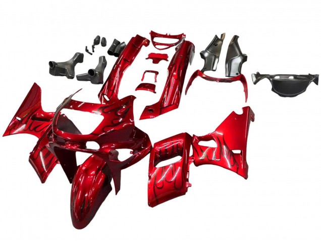 Comprar Carenados Moto Kawasaki ZZR600 1998-2003 - Rojo Negro Llama