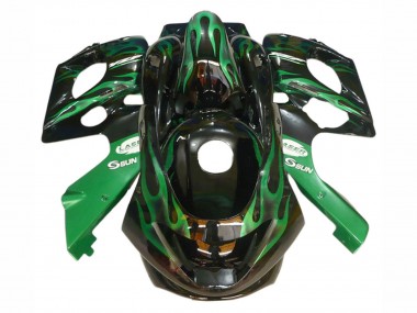 Comprar Carenados Moto Yamaha YZF600R Thundercat 1996-2007 - Negro Verde Oscuro Llama