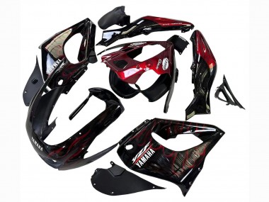 Comprar Carenados Moto Yamaha YZF 1000R Thunderace 1997-2007 - Negro Rojo Oscuro Llama