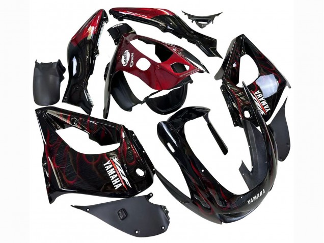 Comprar Carenados Moto Yamaha YZF 1000R Thunderace 1997-2007 - Negro Rojo Oscuro Llama