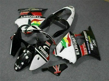 Comprar Carenados Moto Kawasaki ZX6R 2000-2002 - Blanco Rojo Amarillo Verde Negro Brillante Estrella EuroBet