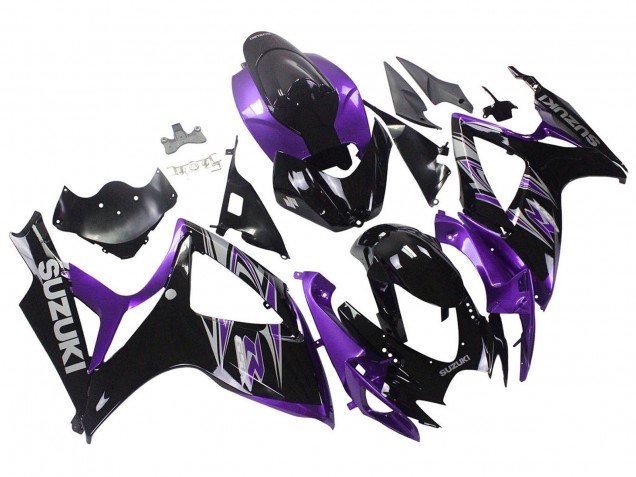 Comprar Kits Carenado Moto Suzuki GSXR 600 / GSXR 750 2006-2007 - Púrpura Negro Brillante