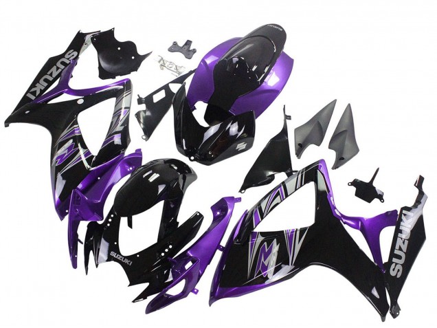 Comprar Kits Carenado Moto Suzuki GSXR 600 / GSXR 750 2006-2007 - Púrpura Negro Brillante