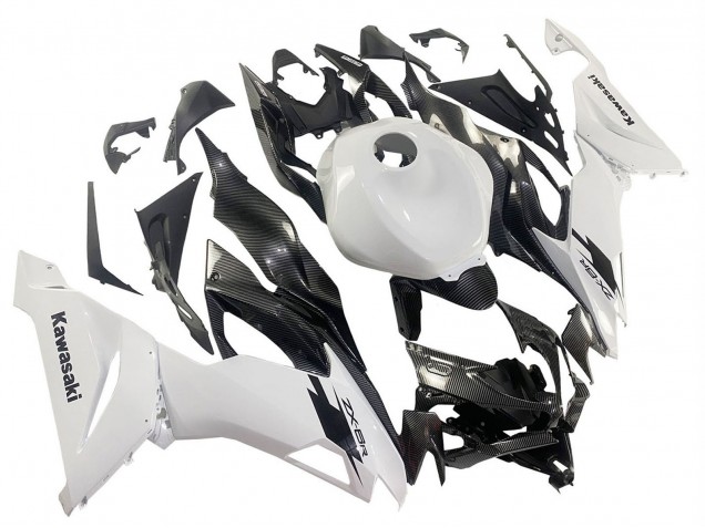 Comprar Carenados Moto Kawasaki ZX6R 2019-2022 - Blanco Negro FibraCarbono