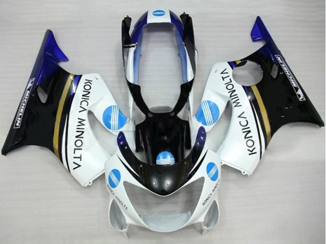 Comprar Carenados Moto Honda CBR600 F4 1999-2000 - Blanco Azul Negro Brillante Konica Minolta