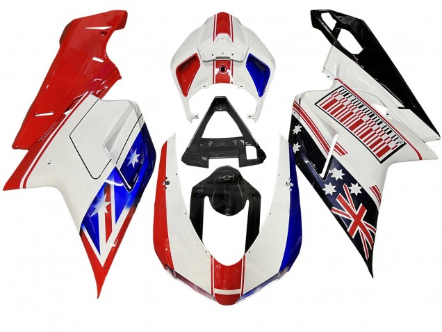 Comprar Carenados Moto Ducati 848/1098/1198 2007-2014 - Blanco Rojo Azul Negro Brillante